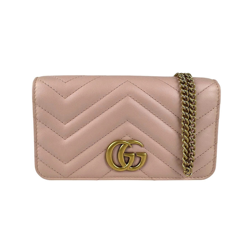 Gucci GG Marmont Leather Shoulder Bag Pink